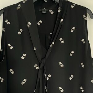 Ann Taylor sleeveless blouse with tie at neck